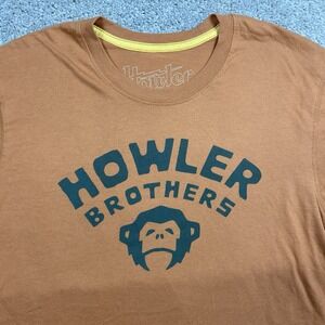 Howler Brothers Mens Graphic T-Shirt Small Burnt Orange Monkey Logo Short Sleeve